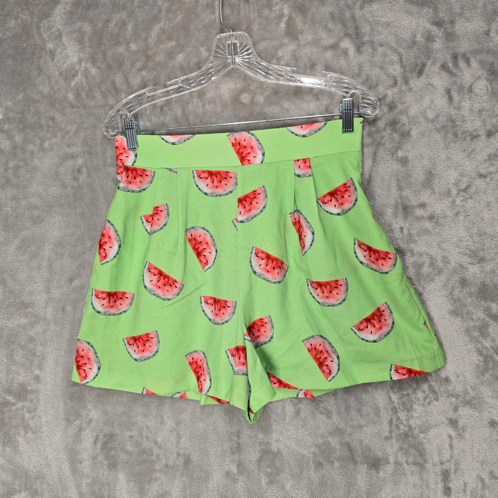 Hutch Shorts Women M Green Fruit Watermelon Hi Rise Anthropologie Novelty Bright